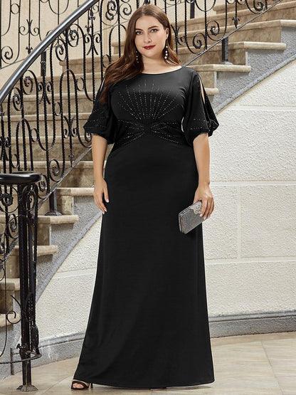 ever VICOTIRE|Round Neck Bodycon Half Sleeve Formal Dress