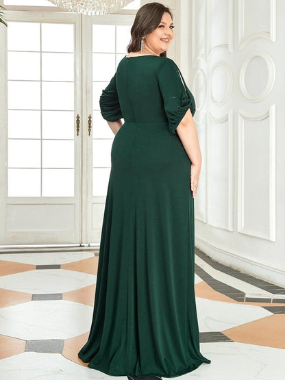 pretty VICOTIRE|Simple Plus Size Bodycon Maxi Mermaid Wedding Guest Dress