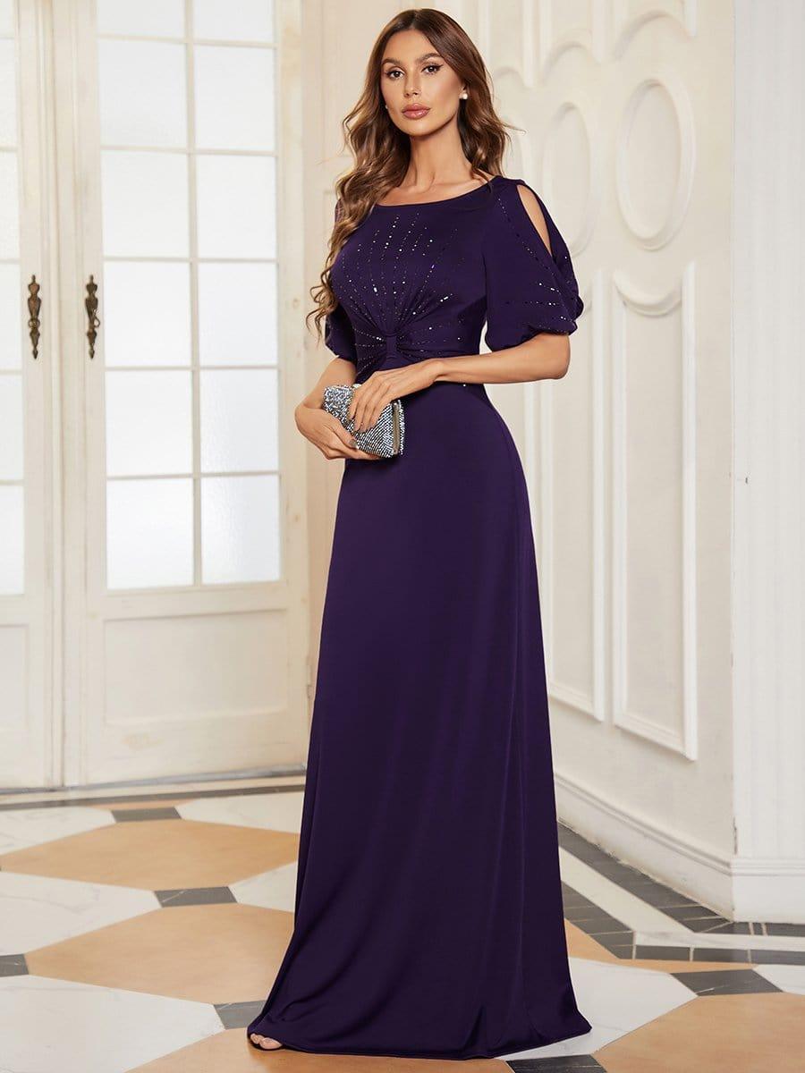 ever VICOTIRE|Trendy Round Neck Bodycon Wedding Guest Dress with Sleeves