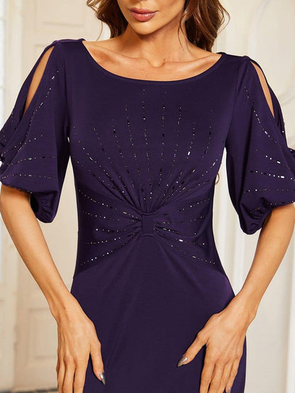 ever VICOTIRE|Round Neck Bodycon Half Sleeve Formal Dress