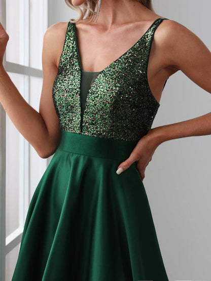 ever ALYNA|Sparkly Bodice High Low Prom Dresses for Women