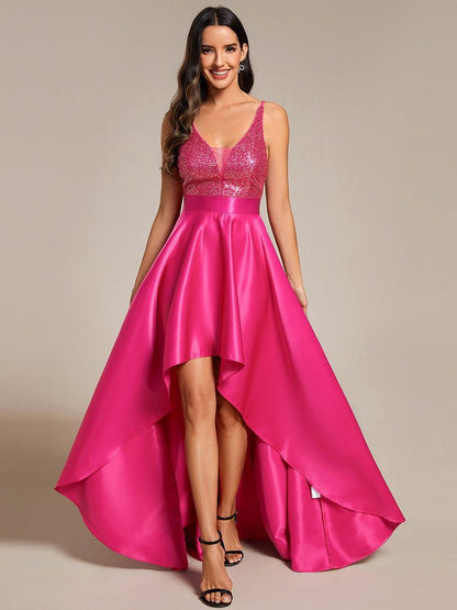ever ALYNA|Sparkly Bodice High Low Prom Dresses for Women