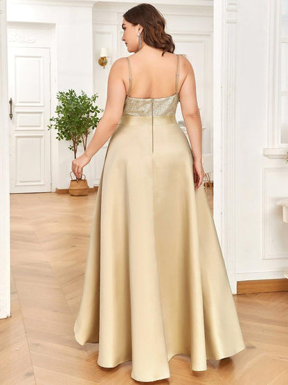 pretty ALYNA|High Low Sleeveless Plus Size Dresses With Sequin for Evening
