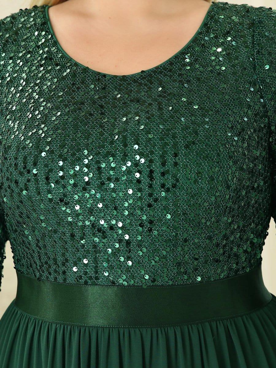 ever FLORENCE|Sequin Round Neckline Dress with Chiffon