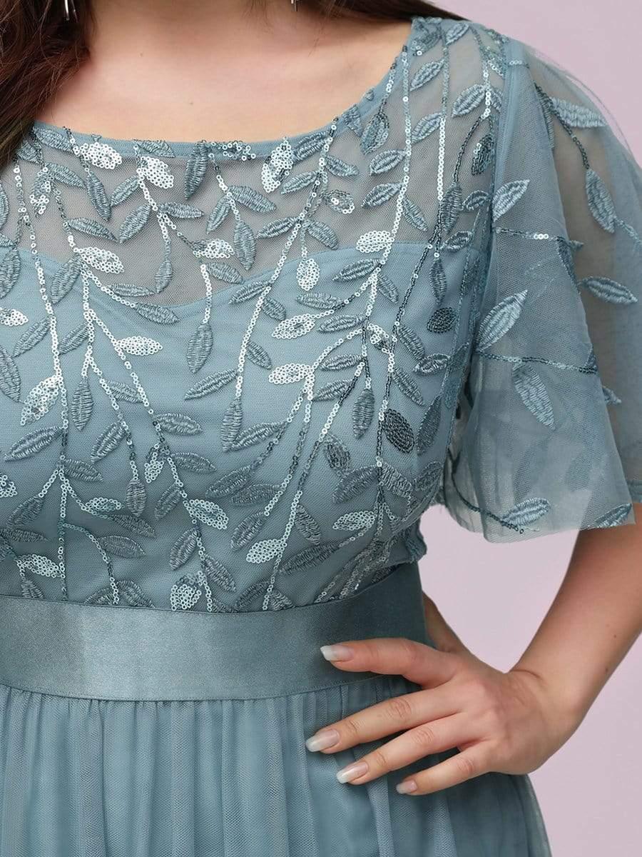 pretty SAPHIR|Plus Size Women's Embroidery Evening Dresses with Short Sleeve