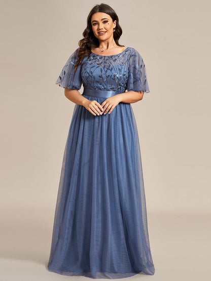 pretty SAPHIR|Plus Size Women's Embroidery Evening Dresses with Short Sleeve