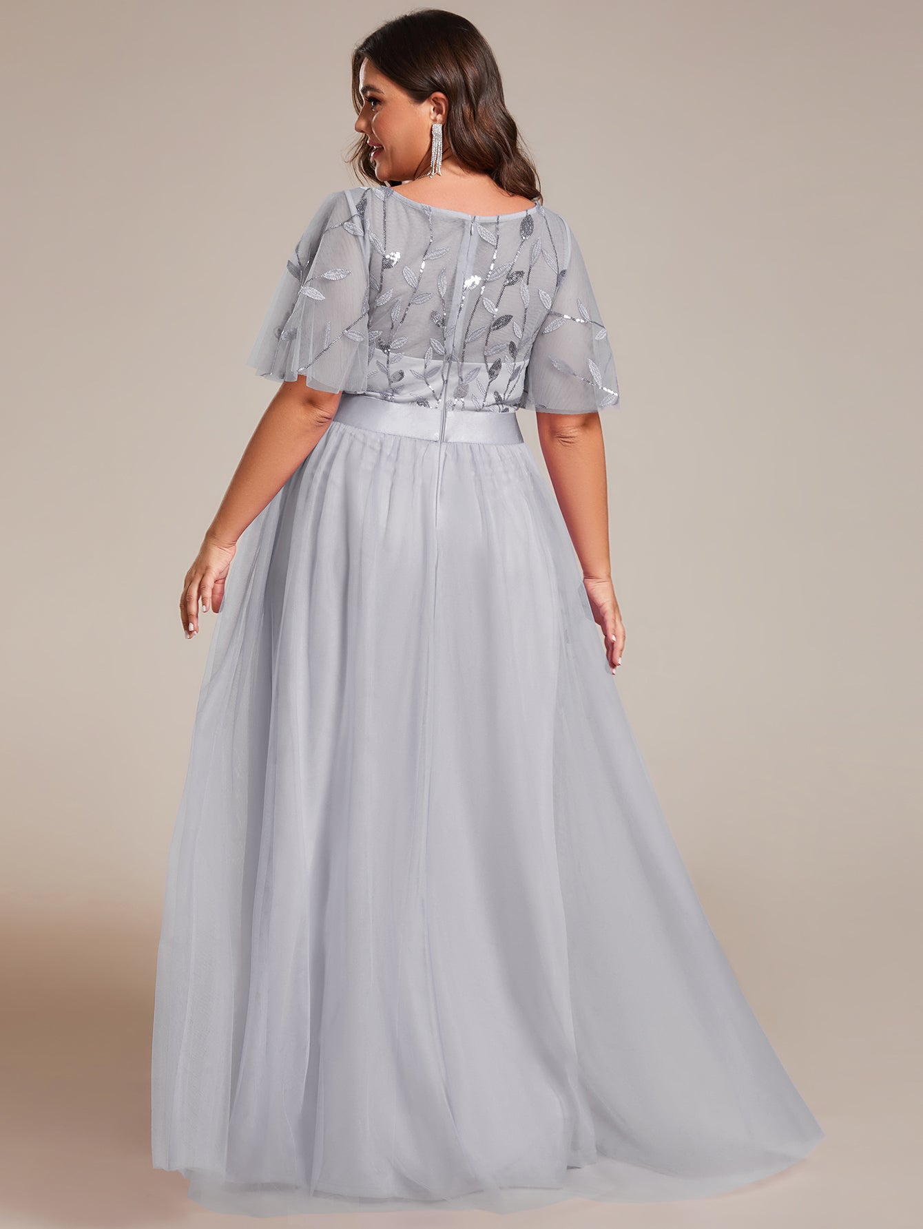 pretty SAPHIR|Plus Size Women's Embroidery Evening Dresses with Short Sleeve