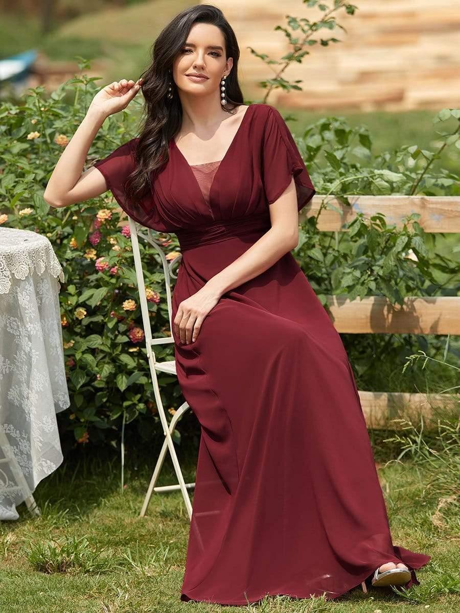 ever AMBRYN|Women's A-Line Empire Waist Maxi Chiffon Evening Dress