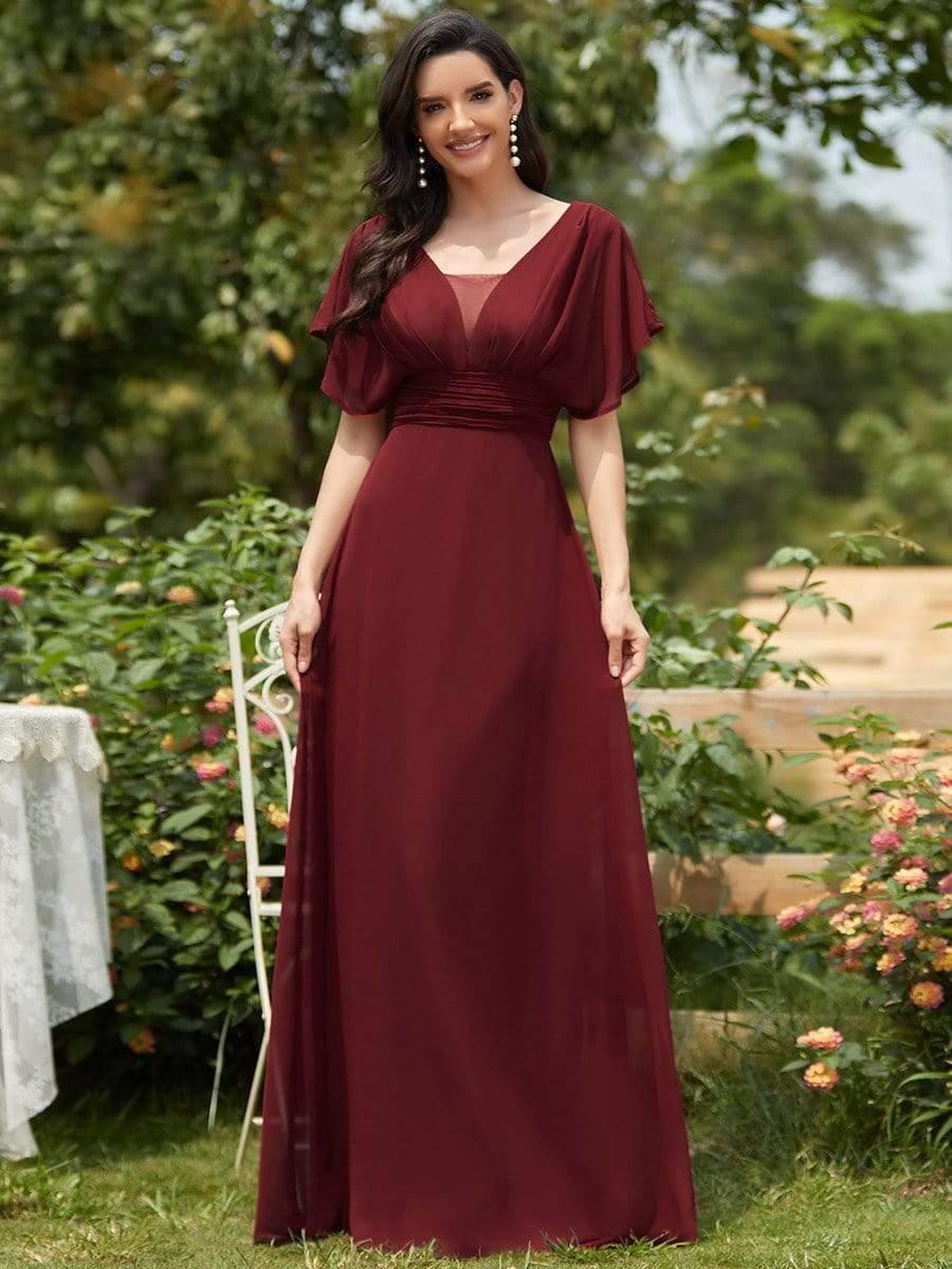 ever AMBRYN|Women's A-Line Empire Waist Maxi Chiffon Evening Dress