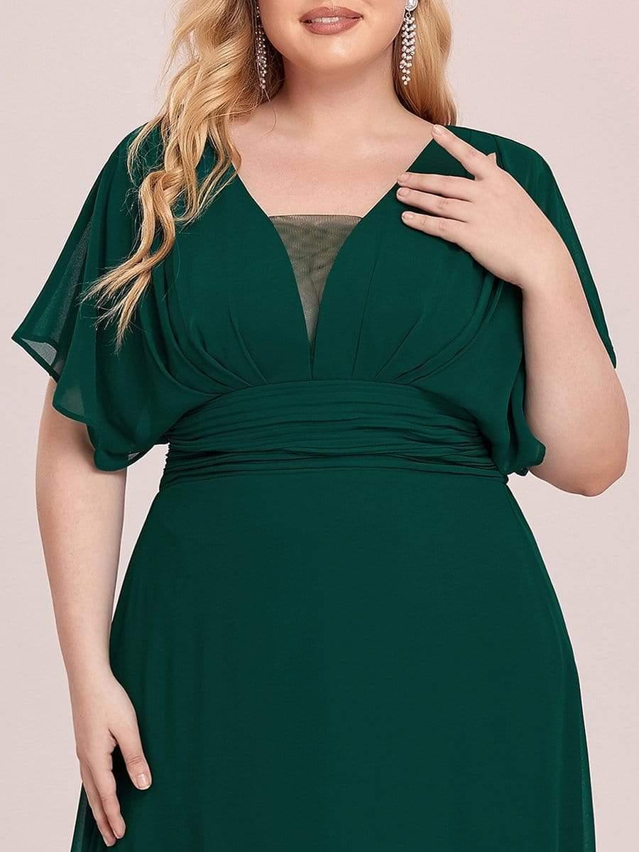 pretty AMBRYN|Plus Size Empire Waist Chiffon Formal Maxi Evening Dress