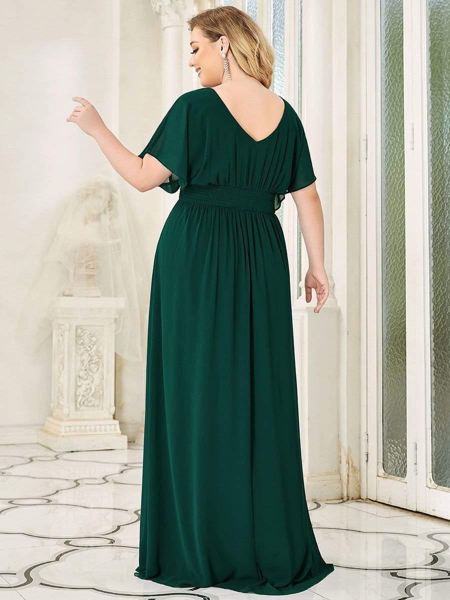 pretty AMBRYN|Plus Size Empire Waist Chiffon Formal Maxi Evening Dress