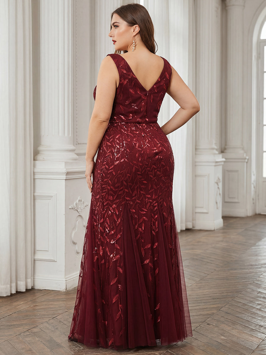 pretty ORIEL|Plus Size Maxi Sequin Formal Dresses & Gowns
