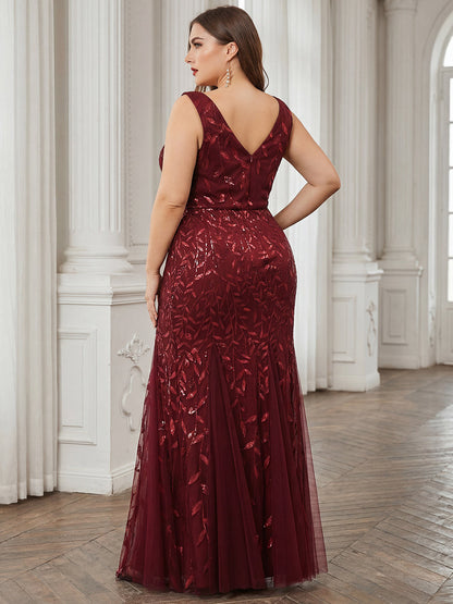 pretty ORIEL|Plus Size Maxi Sequin Formal Dresses & Gowns