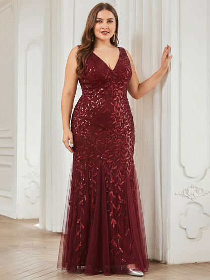 pretty ORIEL|Plus Size Maxi Sequin Formal Dresses & Gowns