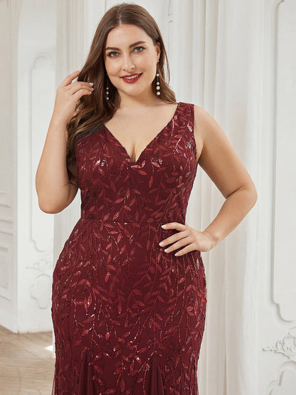 pretty ORIEL|Plus Size Maxi Sequin Formal Dresses & Gowns