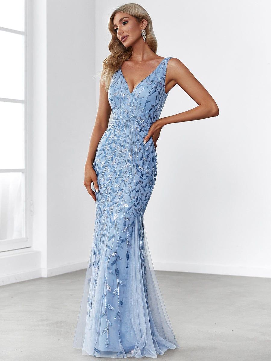 ever ORIEL|Women's Double V-Neck Fishtail Sequin Evening Dress