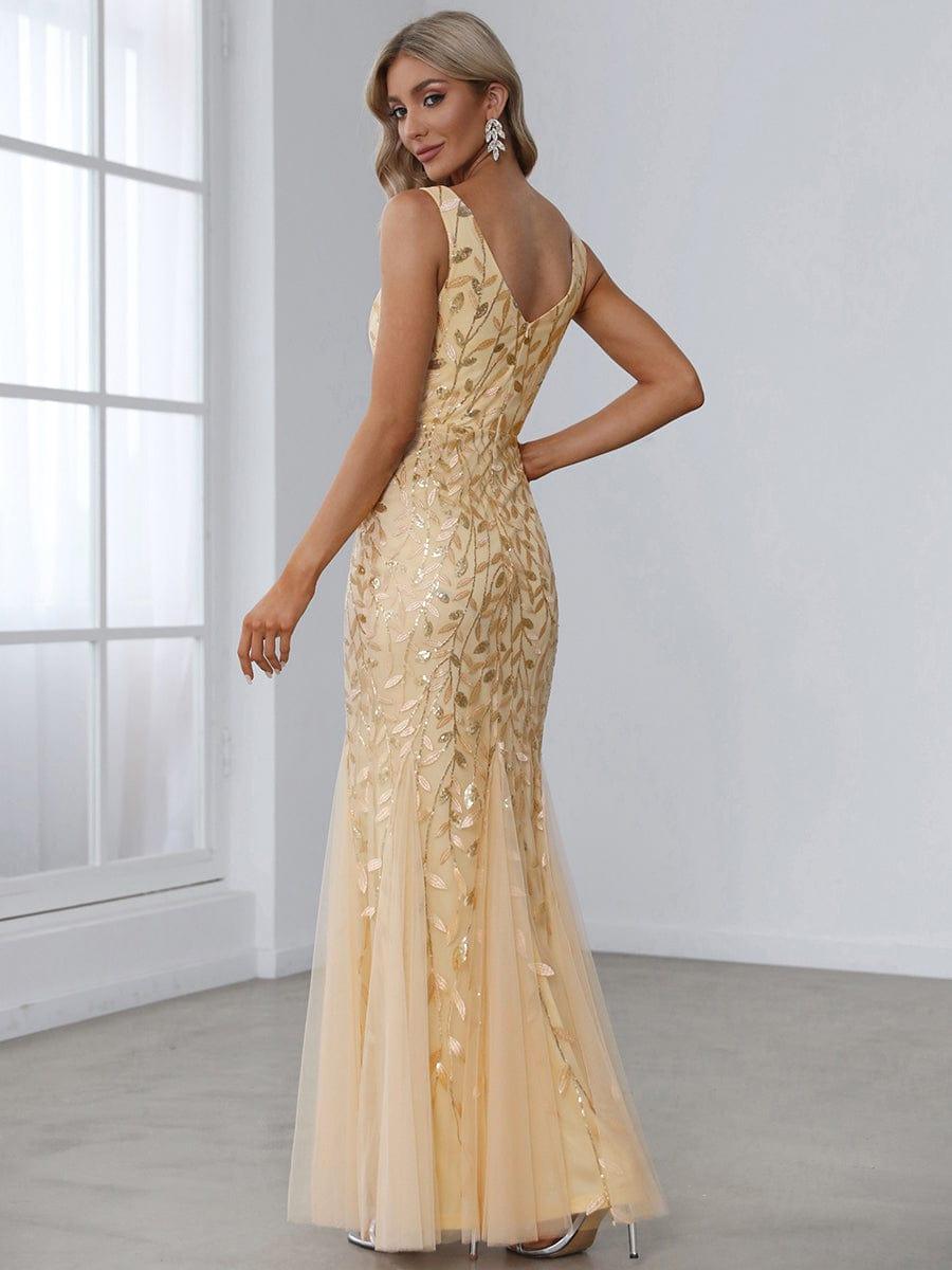 ever ORIEL|Women's Double V-Neck Fishtail Sequin Evening Dress