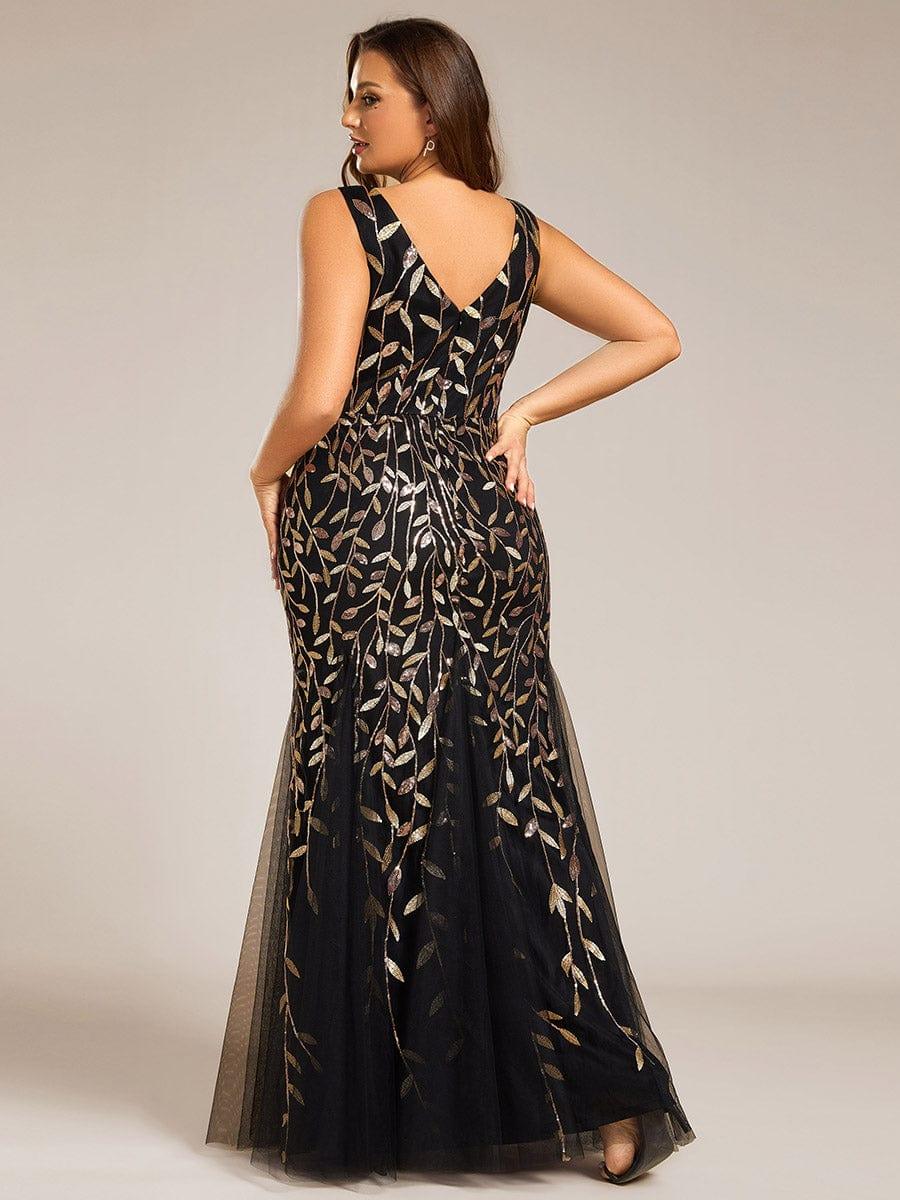 ever ORIEL|Leaf Sequin V-Neck Sleeveless Bridesmaid Dress with Tulle Hem