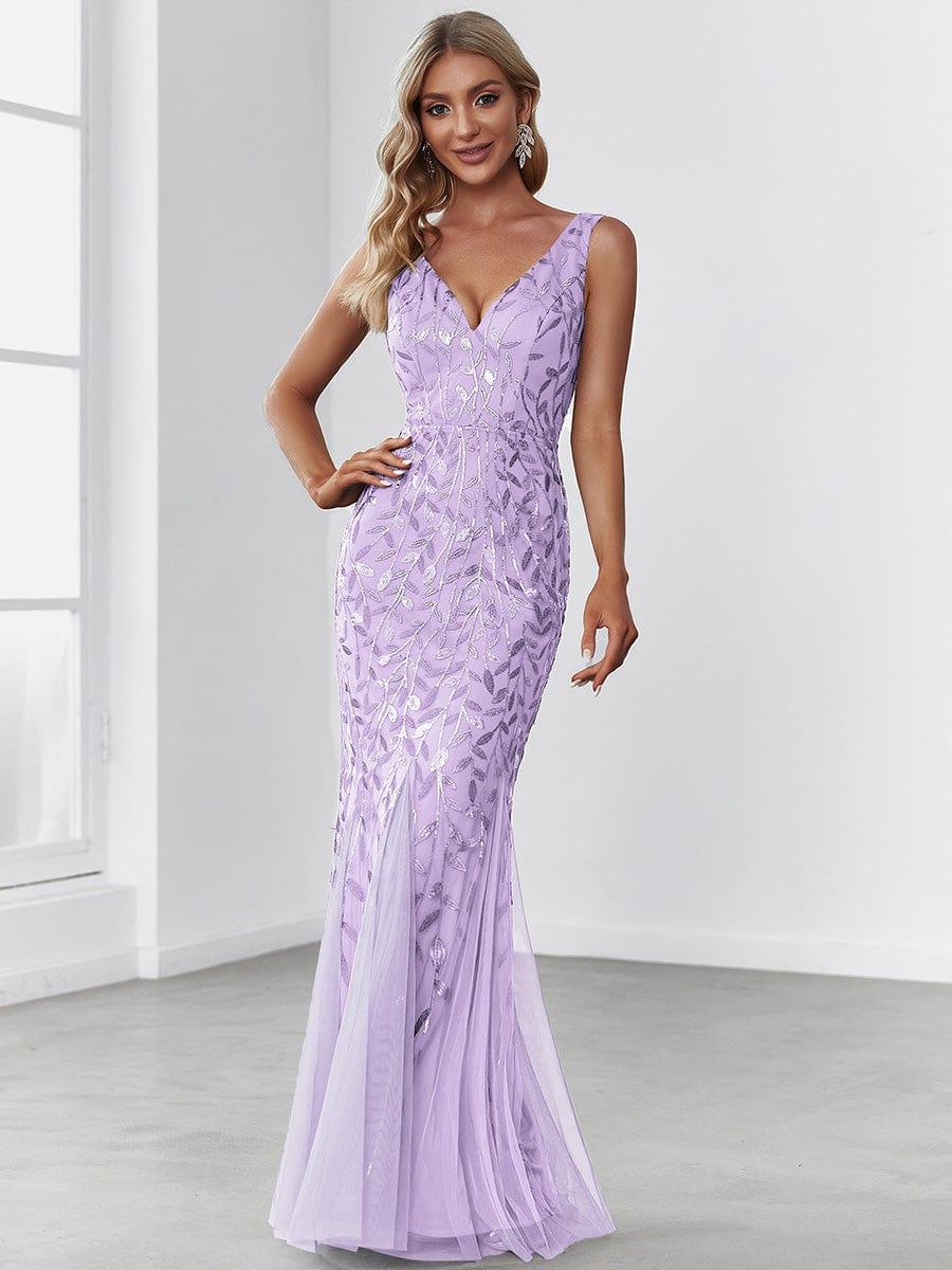 ever ORIEL|Women's Double V-Neck Fishtail Sequin Evening Dress