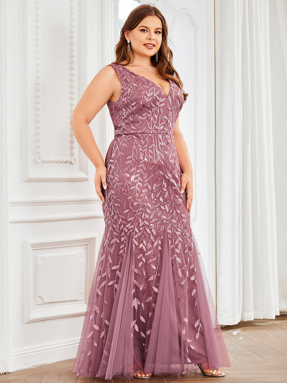 pretty ORIEL|Plus Size Maxi Sequin Formal Dresses & Gowns