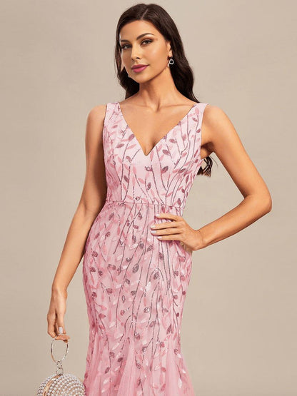 ever ORIEL|Women's Double V-Neck Fishtail Sequin Evening Dress