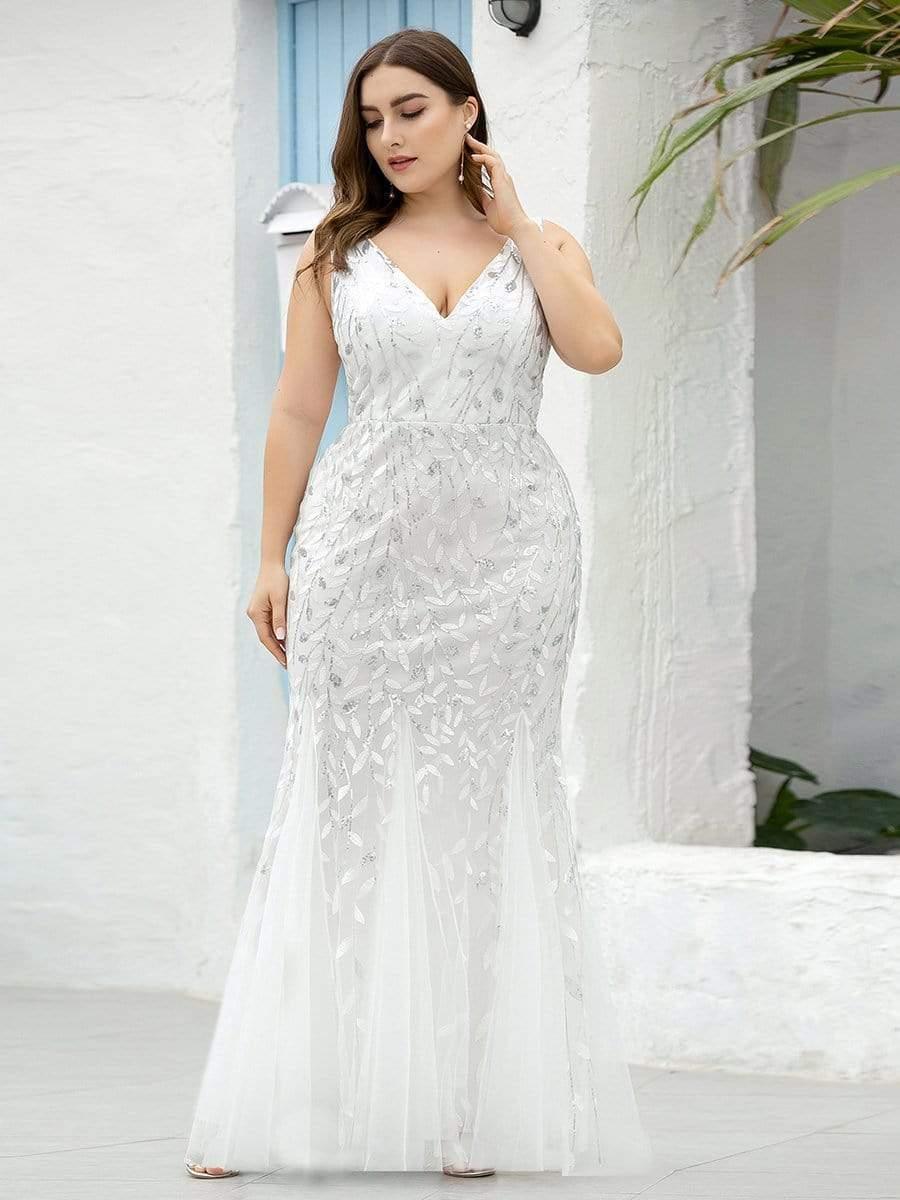 ever ORIEL|Women's Double V-Neck Fishtail Sequin Evening Dress