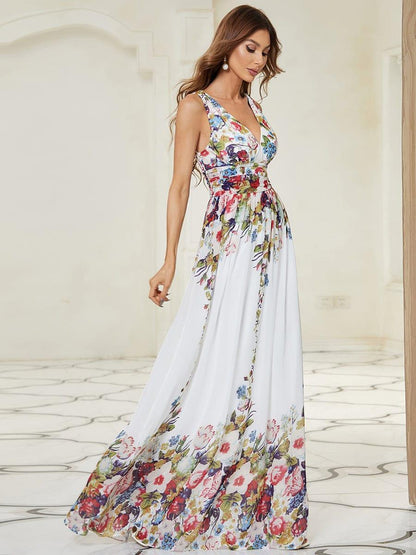 ever HUSH|Chiffon Empire Waist Sleeveless Pleated Bridesmaid Dress