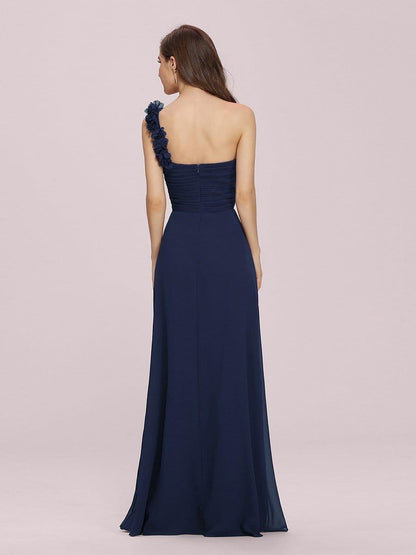 ever JAYLEEN|Sweet Pleated Bodice One Shoulder Chiffon Bridesmaid Dress
