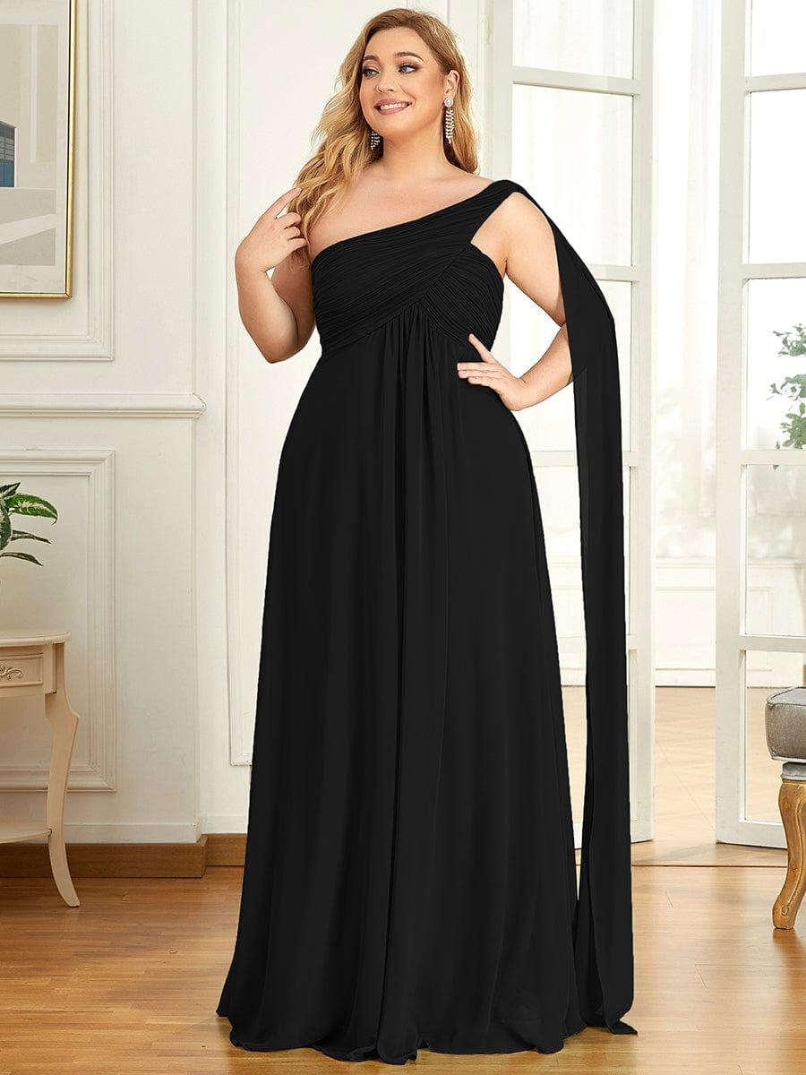 ever ANAYA|One Shoulder Pleated Chiffion Bridesmaid Sleeves