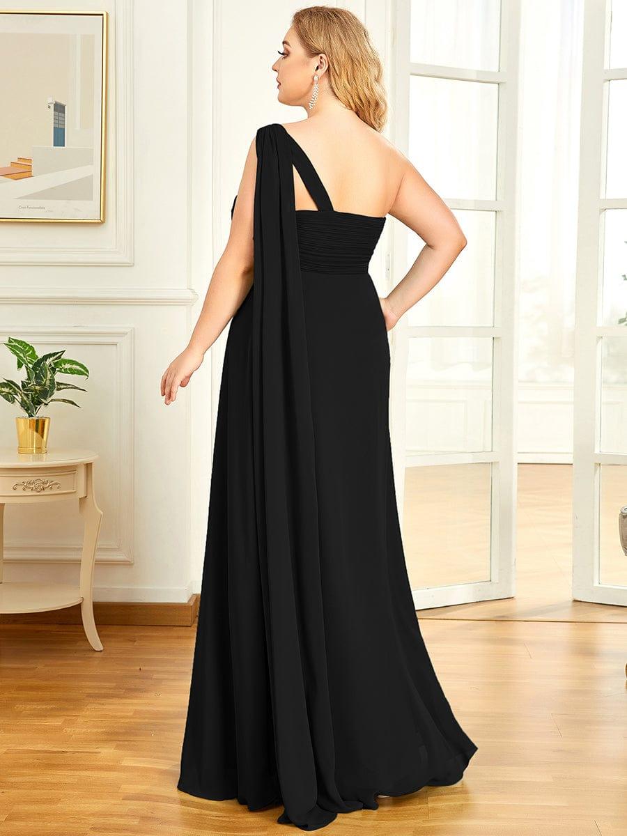 ever ANAYA|One Shoulder Pleated Chiffion Bridesmaid Sleeves