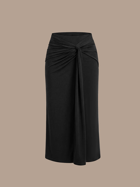 Knot Detail Knit Bodycon Skirts