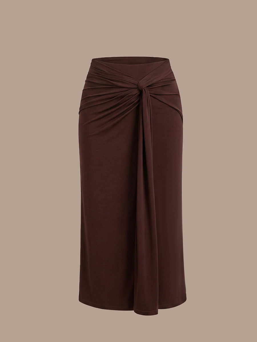 Knot Detail Knit Bodycon Skirts