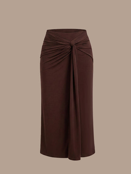 Knot Detail Knit Bodycon Skirts