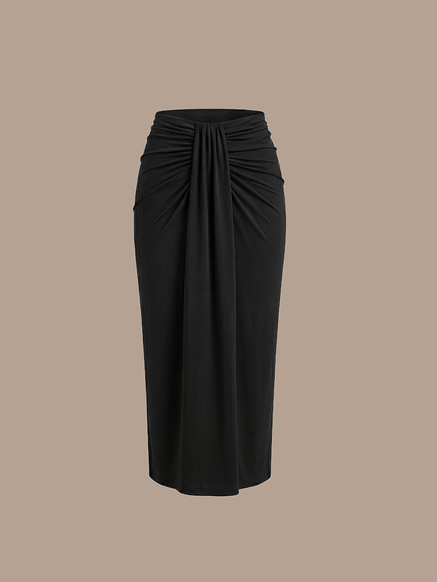 Knit Bodycon Midi Length Skirts