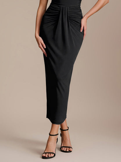 Knit Bodycon Midi Length Skirts