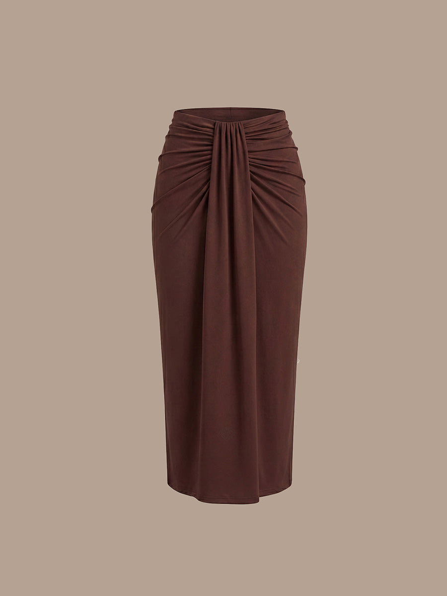 Knit Bodycon Midi Length Skirts