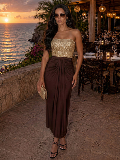 Knit Bodycon Midi Length Skirts