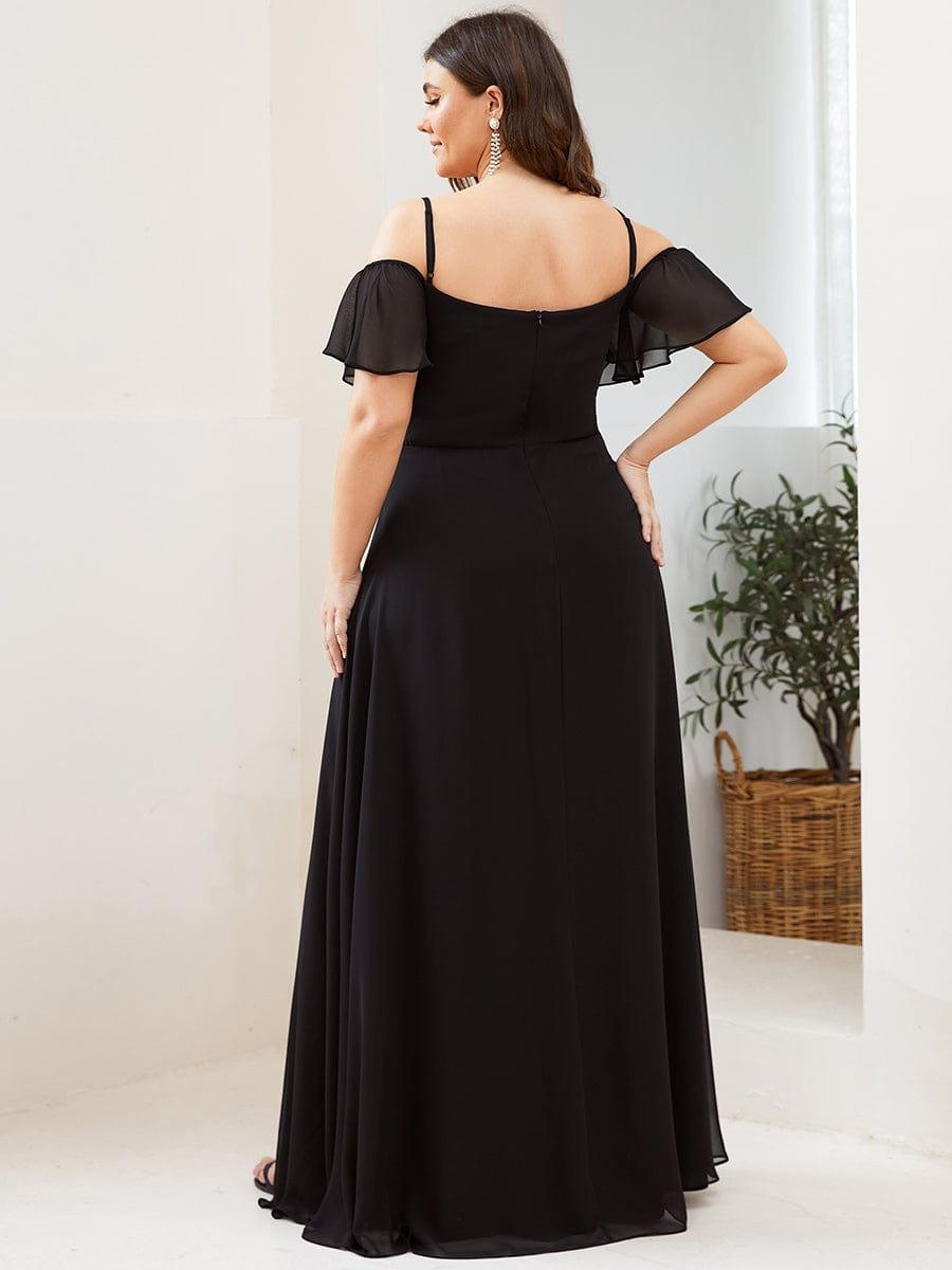 ever REYA|Stylish Cold Shoulder Flare Sleeves Flowy Bridesmaid Dress