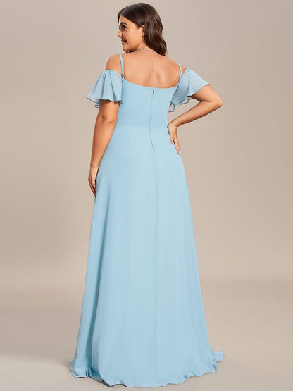 ever REYA|Stylish Cold Shoulder Flare Sleeves Flowy Bridesmaid Dress