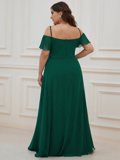 ever REYA|Stylish Cold Shoulder Flare Sleeves Flowy Bridesmaid Dress