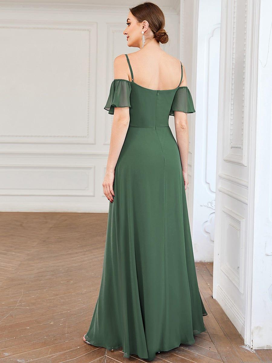 ever REYA|Stylish Cold Shoulder Flare Sleeves Flowy Bridesmaid Dress