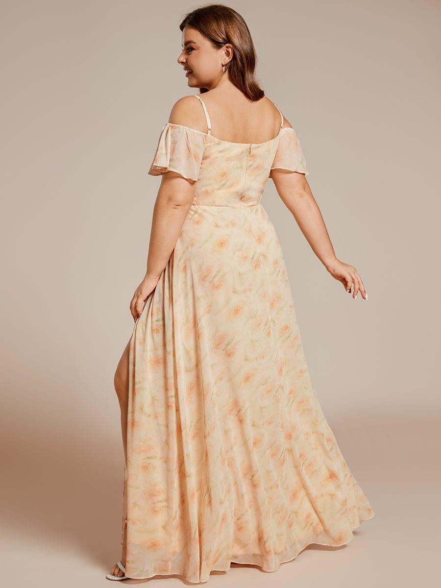 ever REYA|Cold Shoulder High Slit Chiffon Wedding Guest Dress