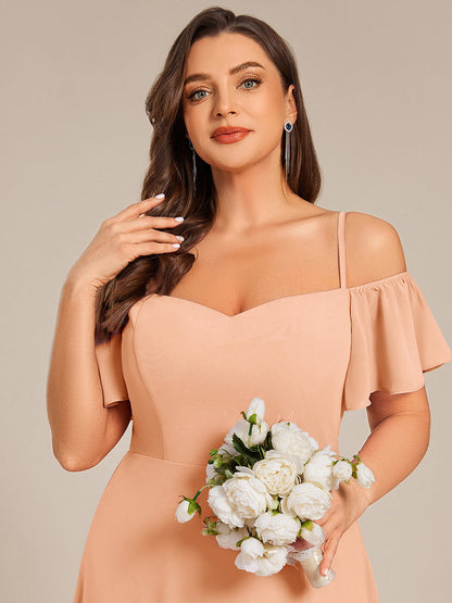 ever REYA|Stylish Cold Shoulder Flare Sleeves Flowy Bridesmaid Dress