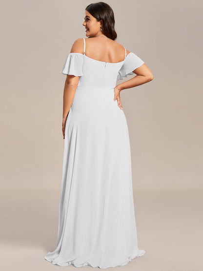ever REYA|Cold Shoulder High Slit Chiffon Wedding Guest Dress