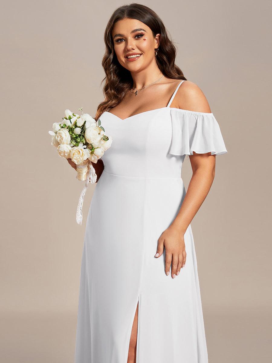 ever REYA|Cold Shoulder High Slit Chiffon Wedding Guest Dress