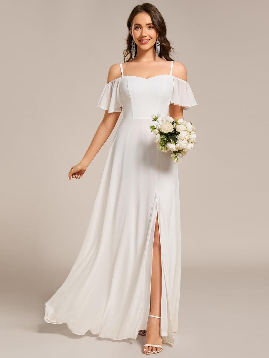 ever REYA|Stylish Cold Shoulder Flare Sleeves Flowy Bridesmaid Dress