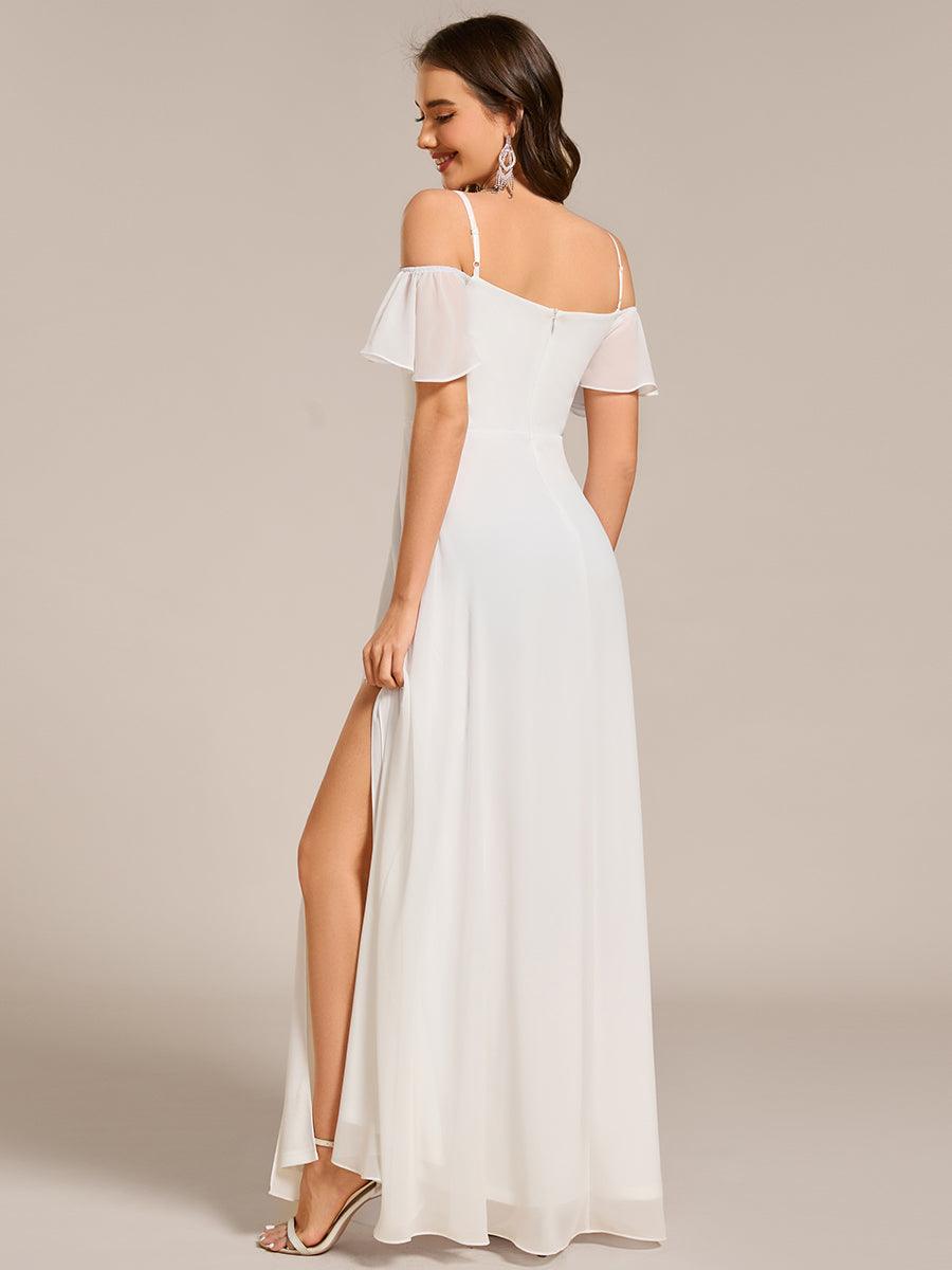 ever REYA|Stylish Cold Shoulder Flare Sleeves Flowy Bridesmaid Dress
