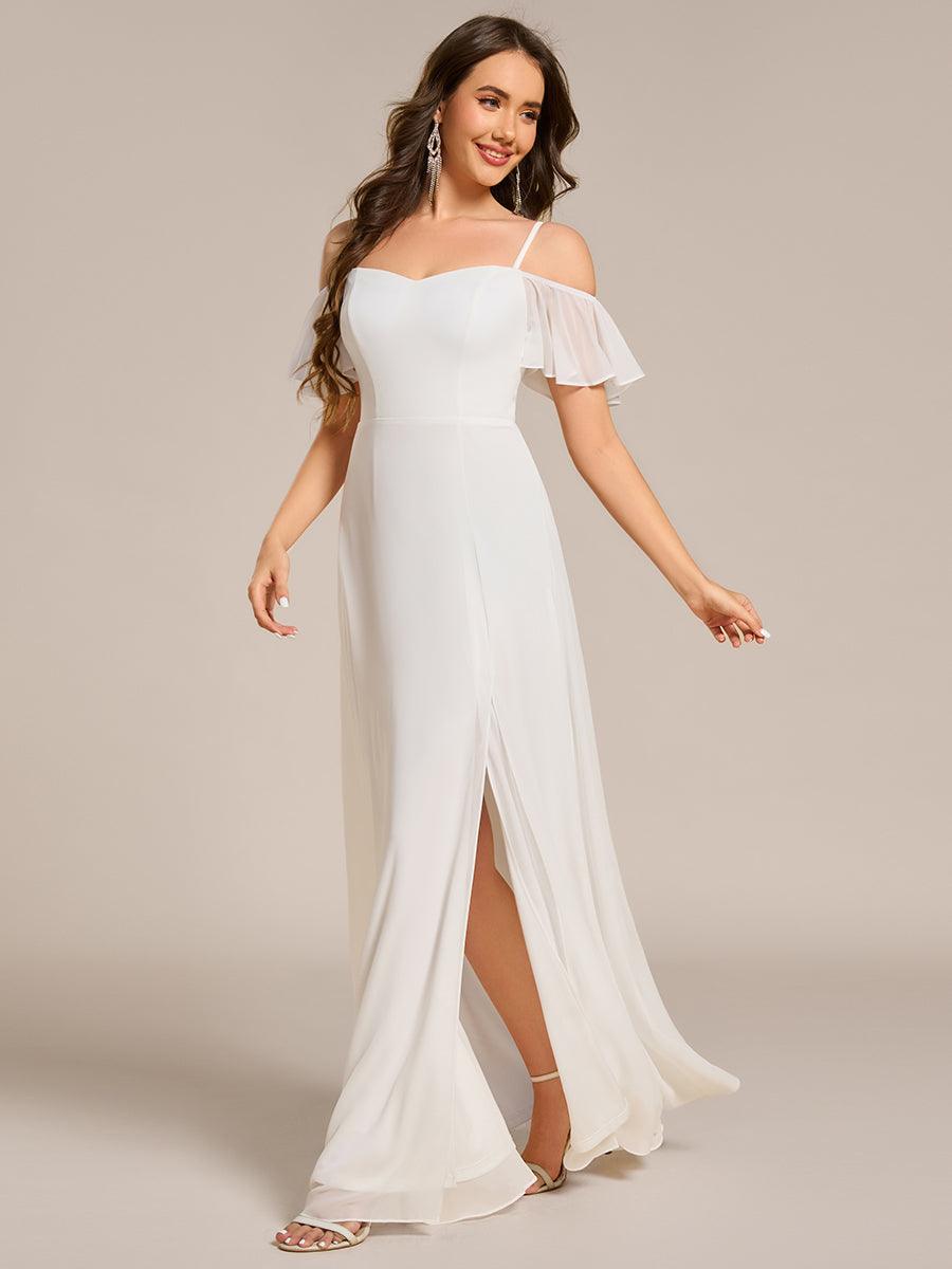 ever REYA|Stylish Cold Shoulder Flare Sleeves Flowy Bridesmaid Dress