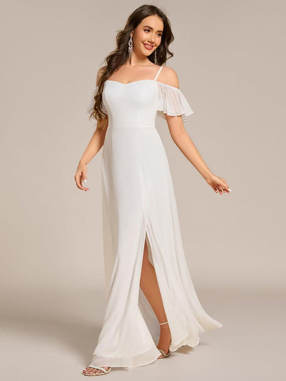 ever REYA|Cold Shoulder High Slit Chiffon Wedding Guest Dress