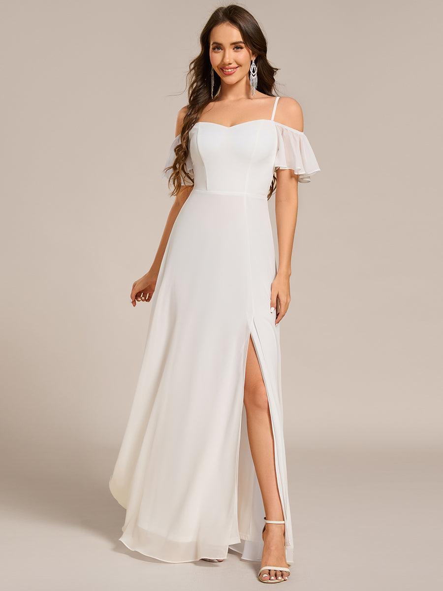 ever REYA|Stylish Cold Shoulder Flare Sleeves Flowy Bridesmaid Dress
